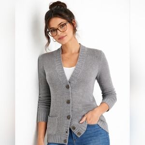 J. Crew Silver Grey  Button-Up Cardigan